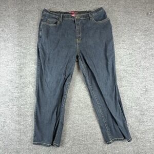 Liz & Me Signature Jeans Womens 20WP Dark Wash Mid Rise Straight Stretch Denim